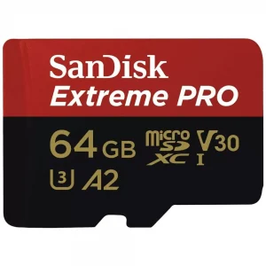 کارت حافظه microSDXC سن دیسک مدل Extreme PRO کلاس A2 استاندارد UHS-I U3 سرعت 200MBs ظرفیت 64 گیگابایت به همراه آداپتور SD