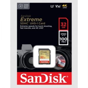 کارت حافظه SDHC سن دیسک مدل Extreme V30 کلاس 10 استاندارد UHS-I U3 سرعت 100mbps ظرفیت 32 گیگابایت