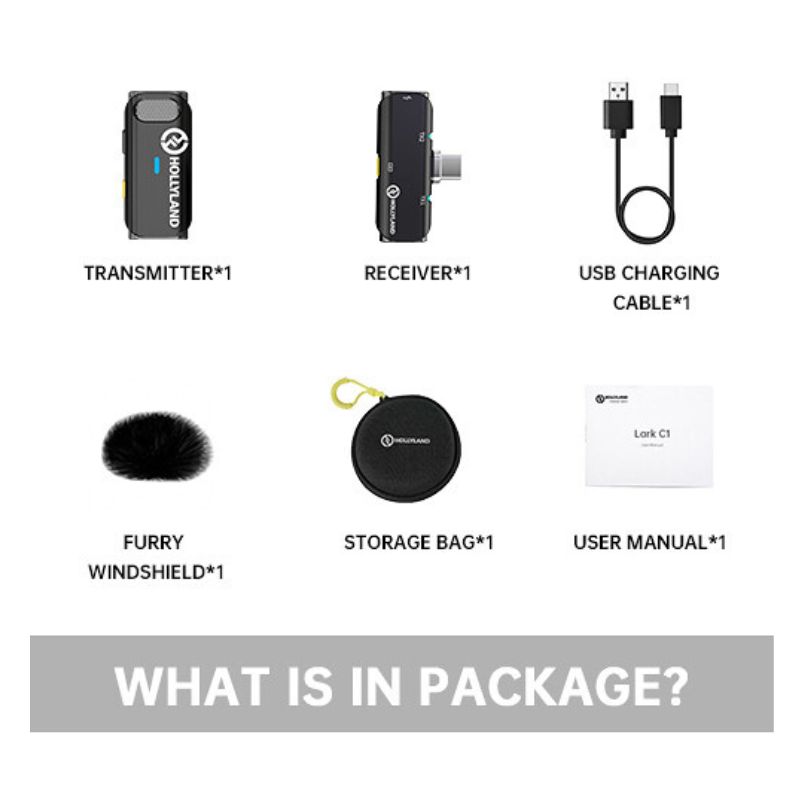 میکروفون یقه ای بی سیم Hollyland Lark C1 Solo Wireless Microphone for Lightning