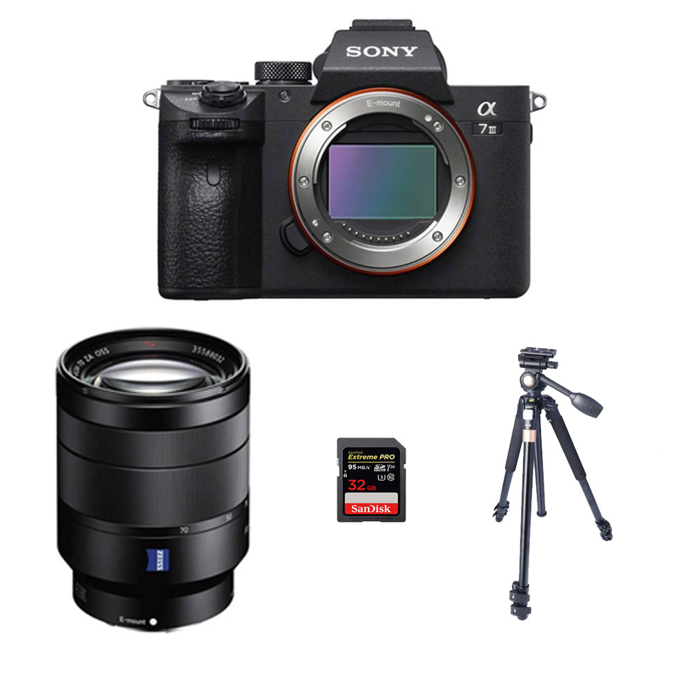 دوربین سونی Sony a7 III +24-70mm+کارت حافظه SD 32GB 95MB/S+ پایه Q404