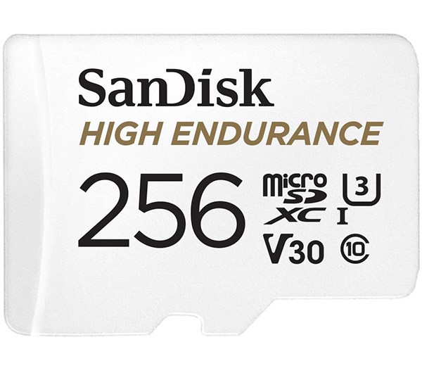 کارت حافظه microSDXC سن دیسک مدل High Endurance کلاس A1 استاندارد UHS-I U3 سرعت 100MBs ظرفیت 256 گیگابایت به همراه آداپتور SD